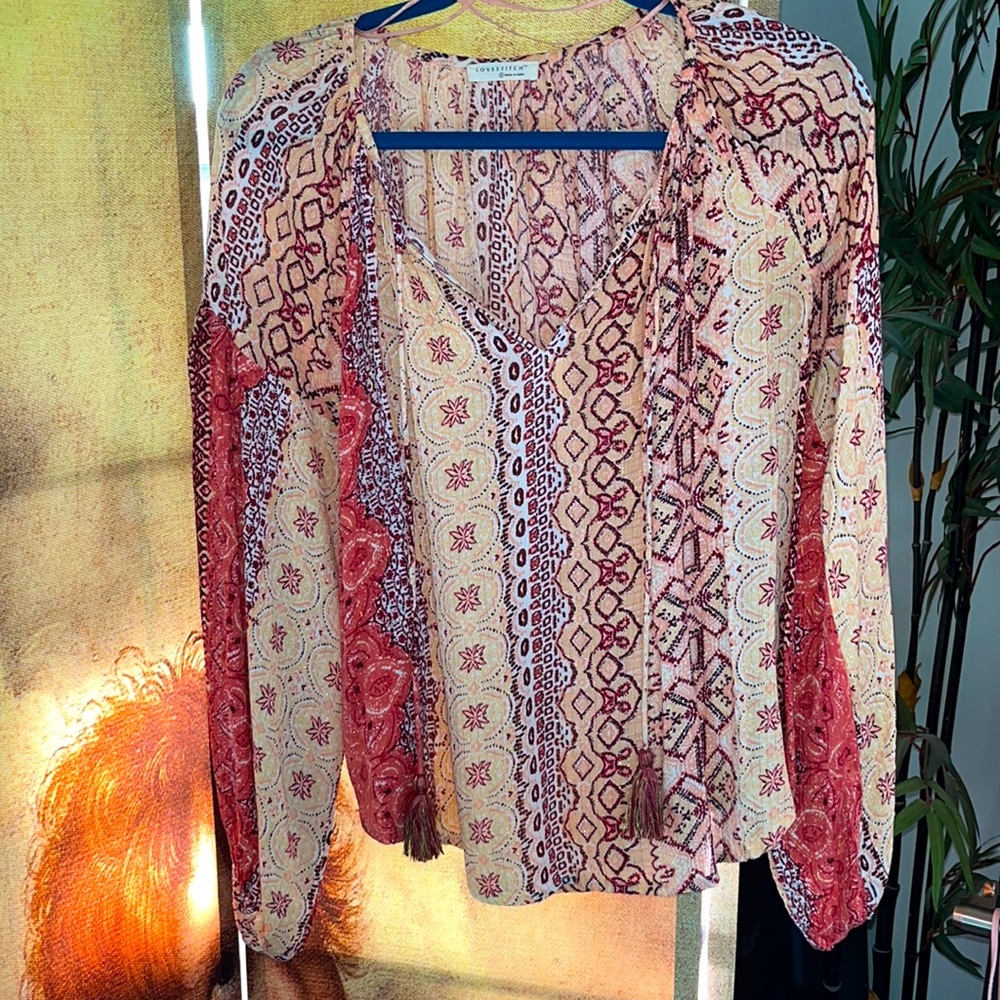 Lovestitch boho blouse. Size S